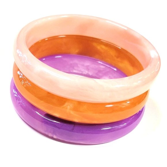 Lady Marmelade Acrylic Bangle Bracelet Stack - Picture 1 of 4